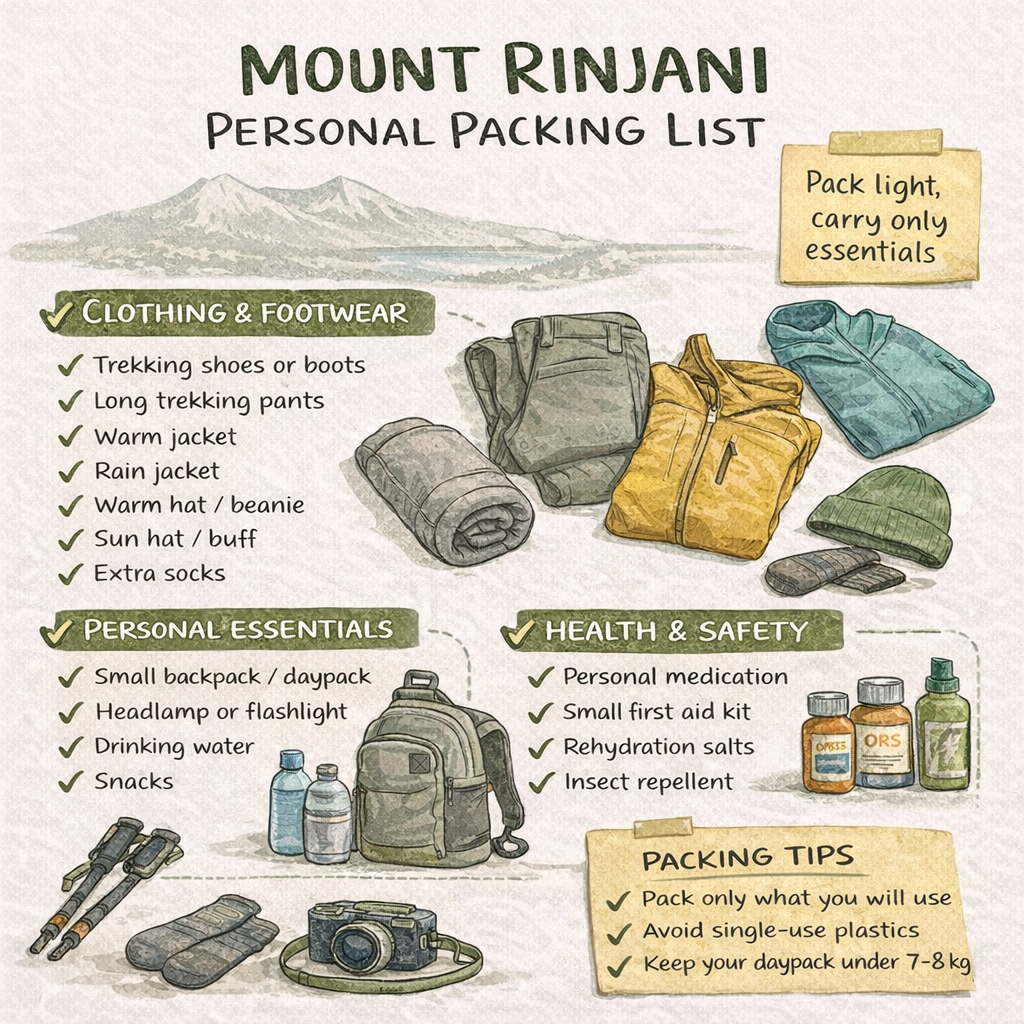 rinjani trekking to bring 